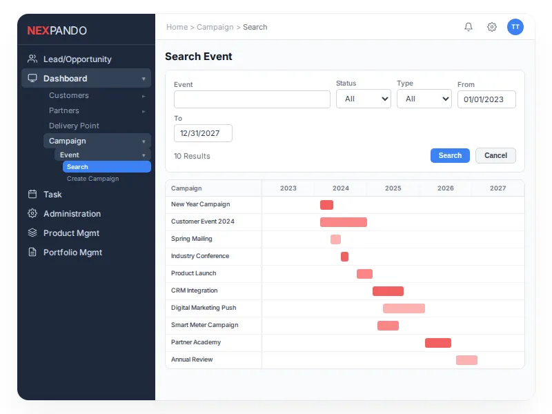 Marketing Module Interface