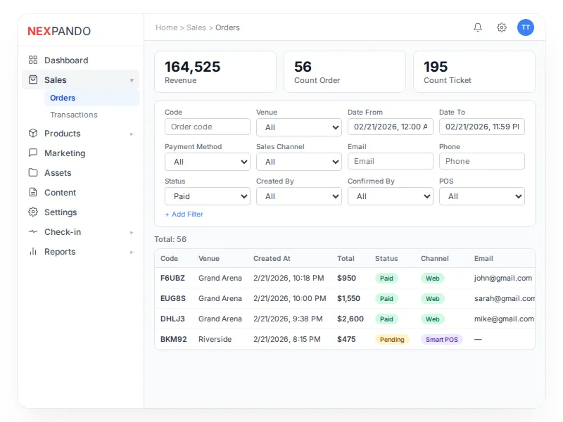 Order Management Interface
